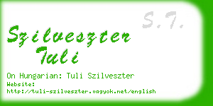 szilveszter tuli business card